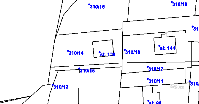 Parcela st. 138 v KÚ Bor u Březnice, Katastrální mapa