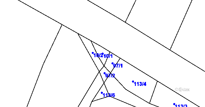 Parcela st. 10/1 v KÚ Bor, Katastrální mapa