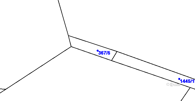 Parcela st. 367/5 v KÚ Bor, Katastrální mapa