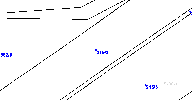 Parcela st. 215/2 v KÚ Bor, Katastrální mapa