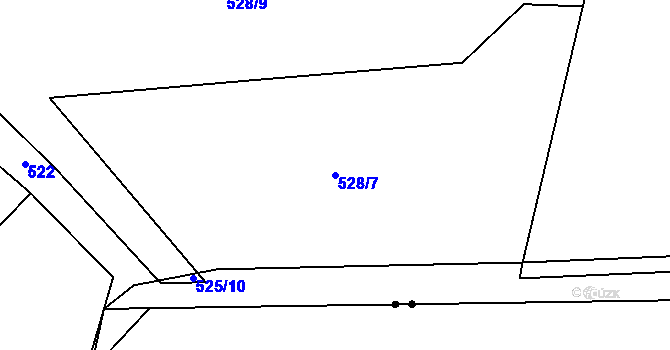 Parcela st. 528/7 v KÚ Bor, Katastrální mapa