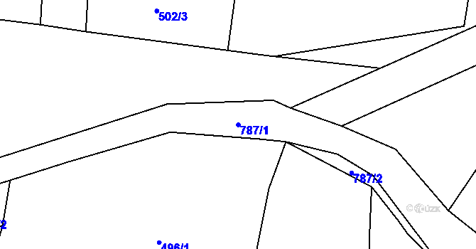 Parcela st. 787/1 v KÚ Boječnice, Katastrální mapa