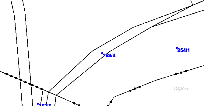 Parcela st. 269/4 v KÚ Boječnice, Katastrální mapa