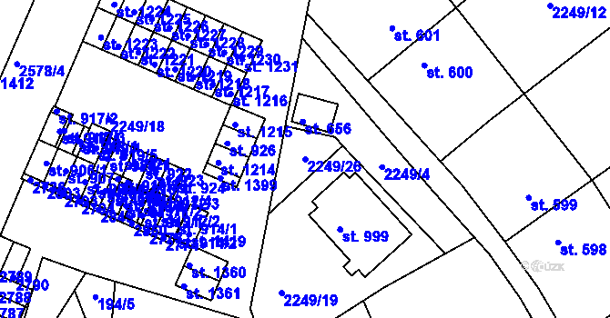 Parcela st. 2249/26 v KÚ Bor u Tachova, Katastrální mapa