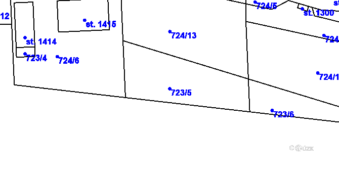 Parcela st. 723/5 v KÚ Bor u Tachova, Katastrální mapa