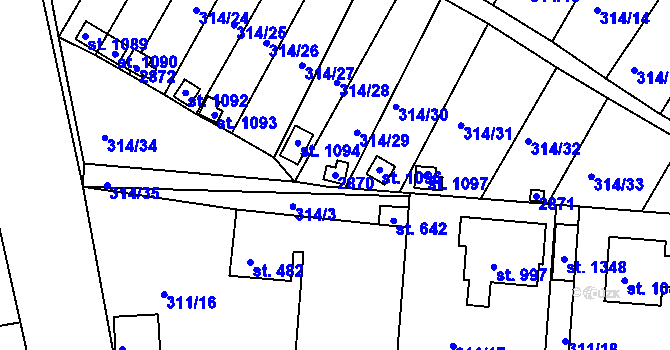 Parcela st. 2870 v KÚ Bor u Tachova, Katastrální mapa