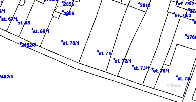 Parcela st. 71 v KÚ Bor u Tachova, Katastrální mapa
