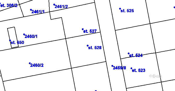 Parcela st. 528 v KÚ Bor u Tachova, Katastrální mapa
