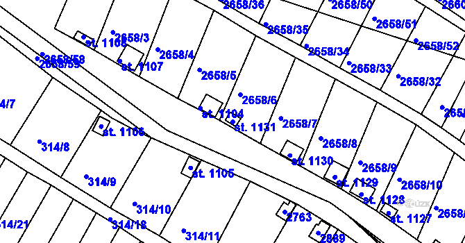 Parcela st. 1131 v KÚ Bor u Tachova, Katastrální mapa