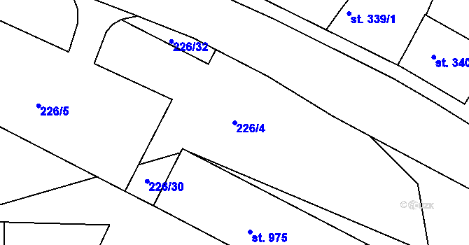 Parcela st. 226/4 v KÚ Bor u Tachova, Katastrální mapa