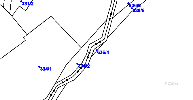 Parcela st. 636/4 v KÚ Bor u Tachova, Katastrální mapa