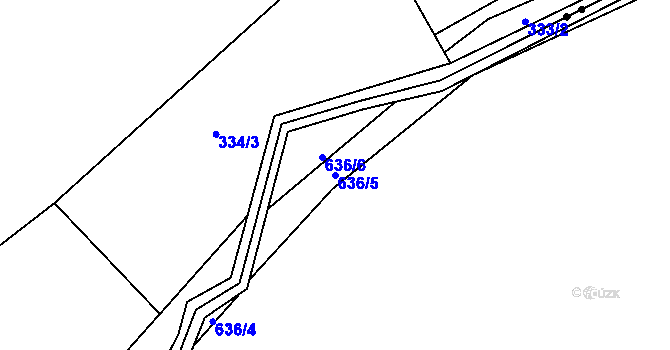 Parcela st. 636/5 v KÚ Bor u Tachova, Katastrální mapa