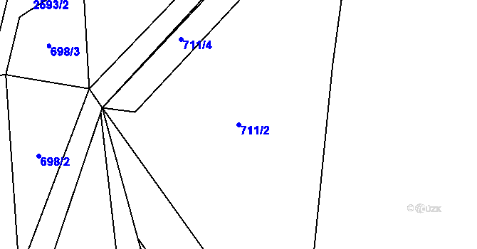 Parcela st. 711/2 v KÚ Bor u Tachova, Katastrální mapa