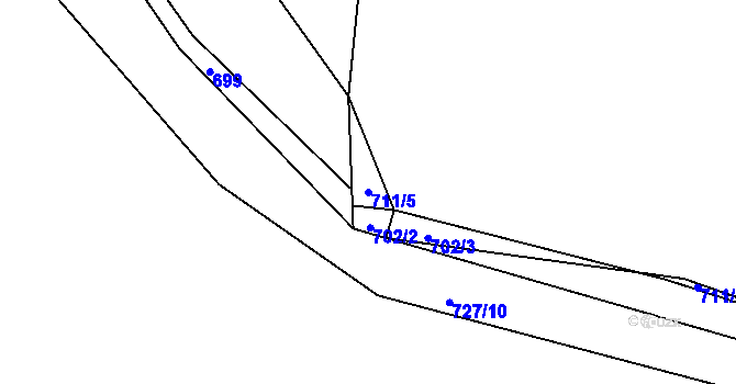 Parcela st. 711/5 v KÚ Bor u Tachova, Katastrální mapa
