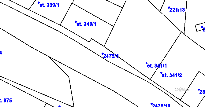 Parcela st. 2475/4 v KÚ Bor u Tachova, Katastrální mapa