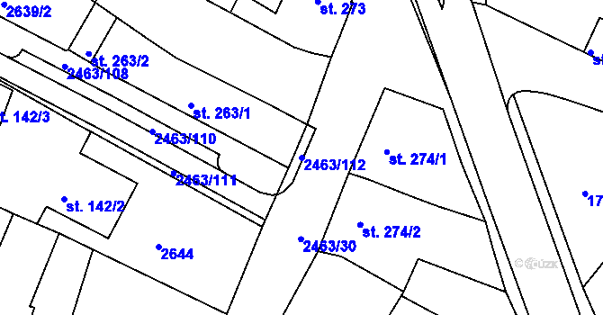 Parcela st. 2463/112 v KÚ Bor u Tachova, Katastrální mapa