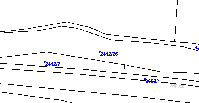 Parcela st. 2412/26 v KÚ Bor u Tachova, Katastrální mapa