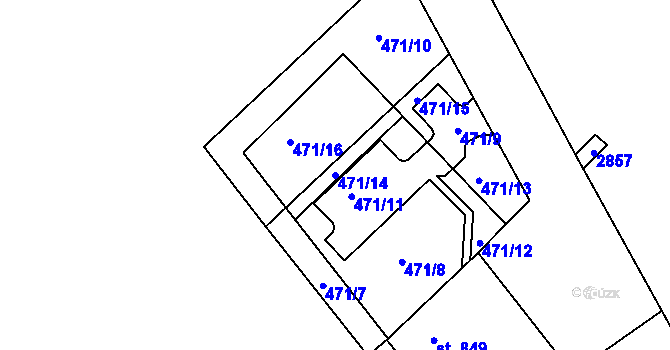 Parcela st. 471/14 v KÚ Bor u Tachova, Katastrální mapa