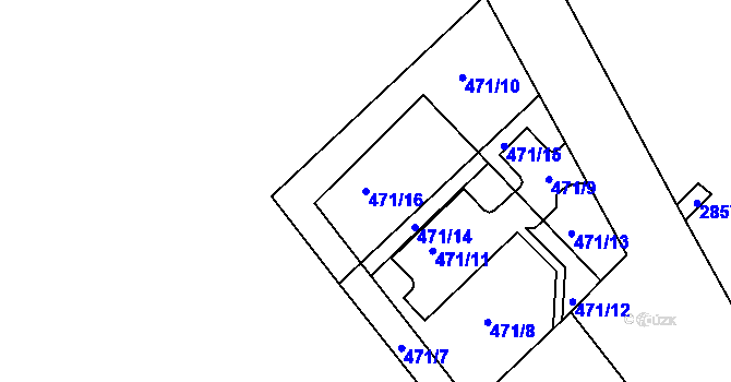 Parcela st. 471/16 v KÚ Bor u Tachova, Katastrální mapa