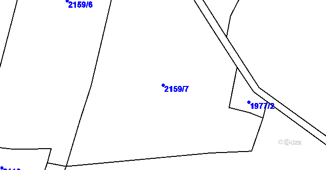 Parcela st. 2159/7 v KÚ Borovany u Boru, Katastrální mapa