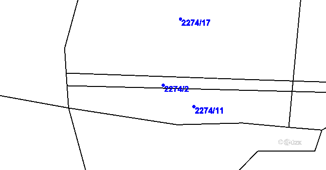 Parcela st. 2274/2 v KÚ Borovany u Boru, Katastrální mapa