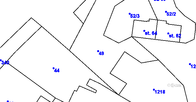 Parcela st. 49 v KÚ Čečkovice, Katastrální mapa