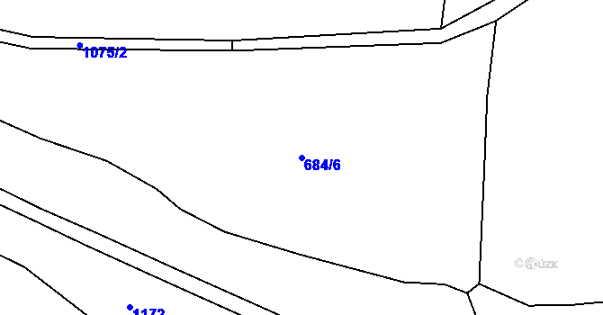 Parcela st. 684/6 v KÚ Lužná u Boru, Katastrální mapa