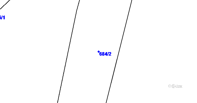 Parcela st. 684/2 v KÚ Lužná u Boru, Katastrální mapa