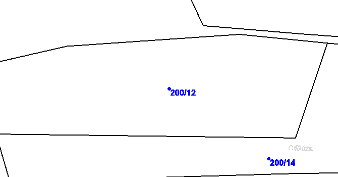 Parcela st. 200/12 v KÚ Skviřín, Katastrální mapa