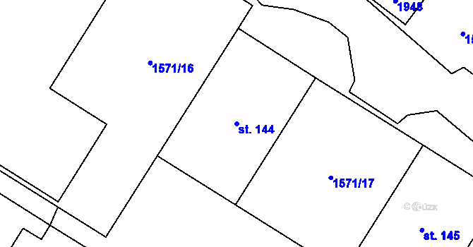 Parcela st. 144 v KÚ Vysočany u Boru, Katastrální mapa
