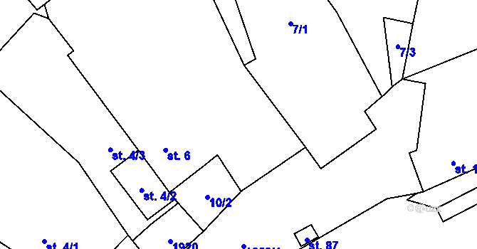 Parcela st. 10/1 v KÚ Vysočany u Boru, Katastrální mapa