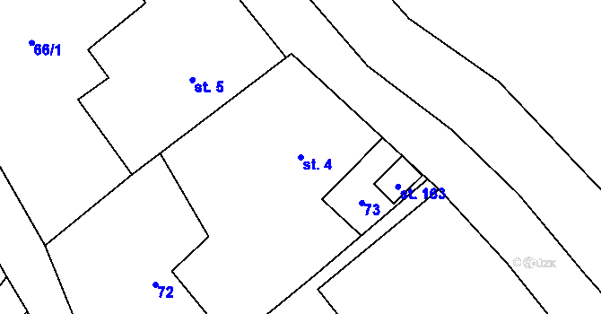 Parcela st. 4 v KÚ Borač, Katastrální mapa
