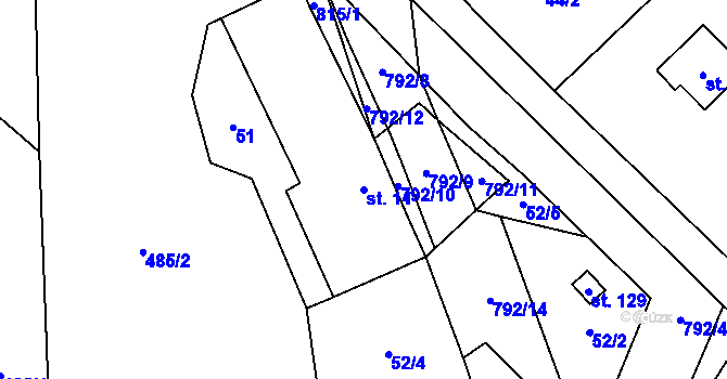 Parcela st. 11 v KÚ Borač, Katastrální mapa