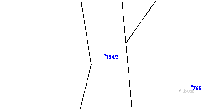 Parcela st. 754/3 v KÚ Borač, Katastrální mapa