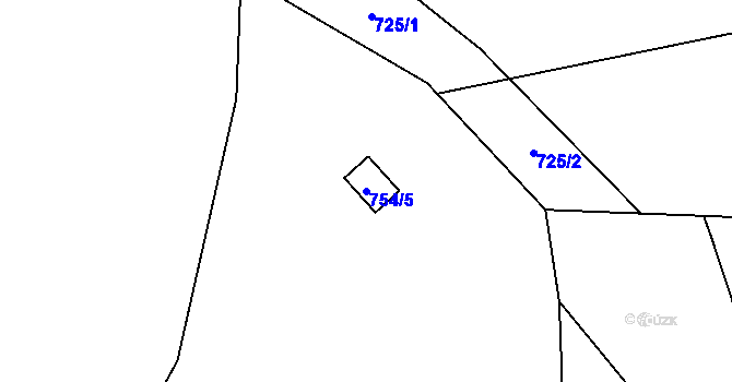 Parcela st. 754/5 v KÚ Borač, Katastrální mapa