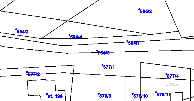 Parcela st. 784/3 v KÚ Borač, Katastrální mapa