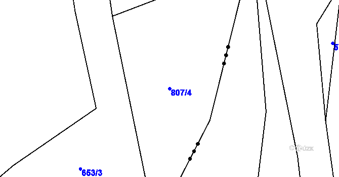 Parcela st. 807/4 v KÚ Borač, Katastrální mapa