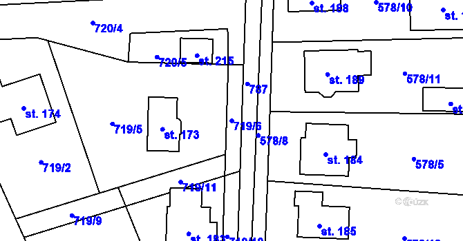 Parcela st. 719/6 v KÚ Borač, Katastrální mapa