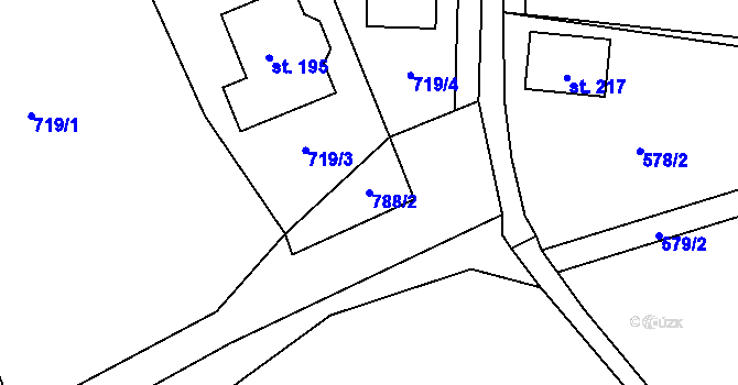 Parcela st. 788/2 v KÚ Borač, Katastrální mapa