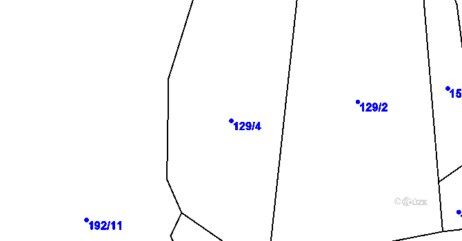 Parcela st. 129/4 v KÚ Podolí u Borače, Katastrální mapa