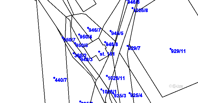 Parcela st. 161 v KÚ Bordovice, Katastrální mapa