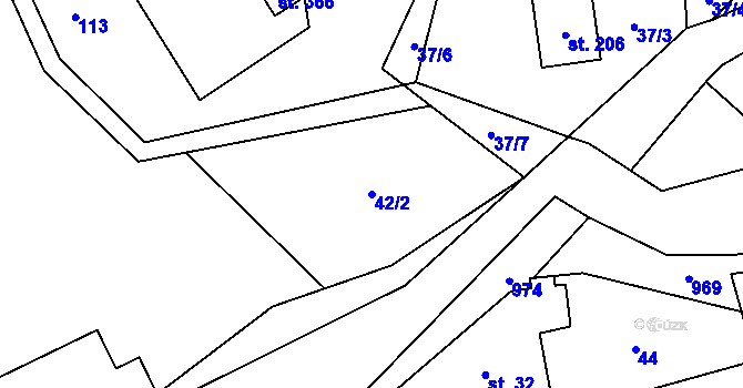 Parcela st. 42/2 v KÚ Bordovice, Katastrální mapa
