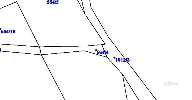 Parcela st. 564/4 v KÚ Bordovice, Katastrální mapa