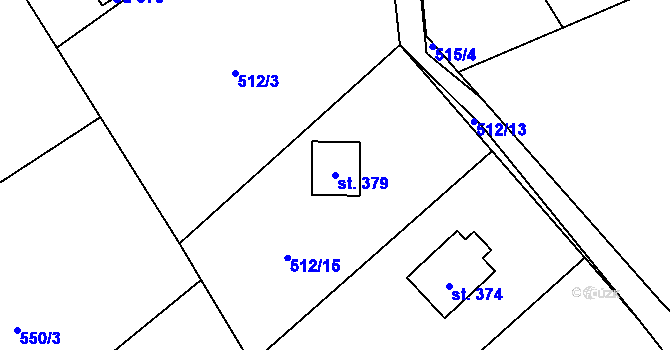 Parcela st. 379 v KÚ Bordovice, Katastrální mapa
