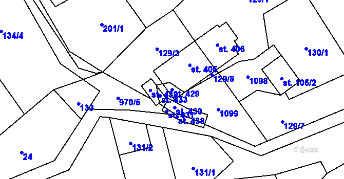 Parcela st. 429 v KÚ Bordovice, Katastrální mapa