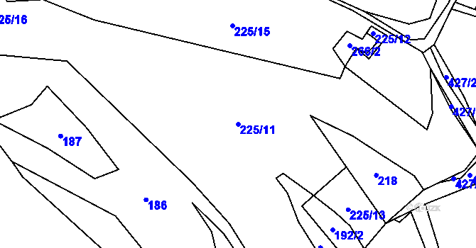 Parcela st. 225/11 v KÚ Boreč u Lovosic, Katastrální mapa
