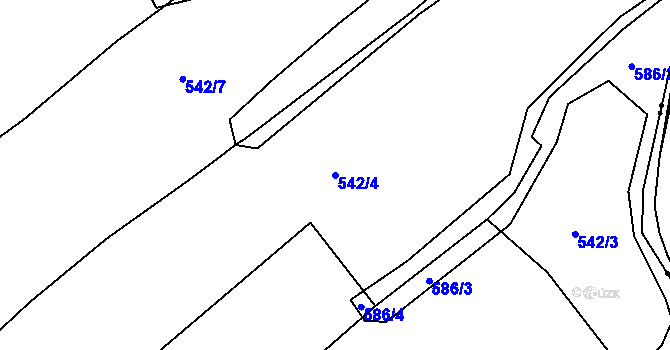 Parcela st. 542/4 v KÚ Boreč u Lovosic, Katastrální mapa