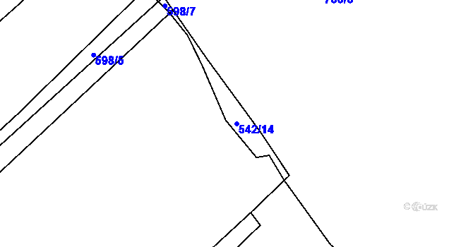 Parcela st. 542/14 v KÚ Boreč u Lovosic, Katastrální mapa