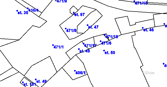 Parcela st. 471/17 v KÚ Boreč u Lovosic, Katastrální mapa