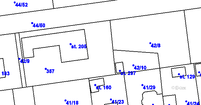 Parcela st. 42/3 v KÚ Borek nad Labem, Katastrální mapa